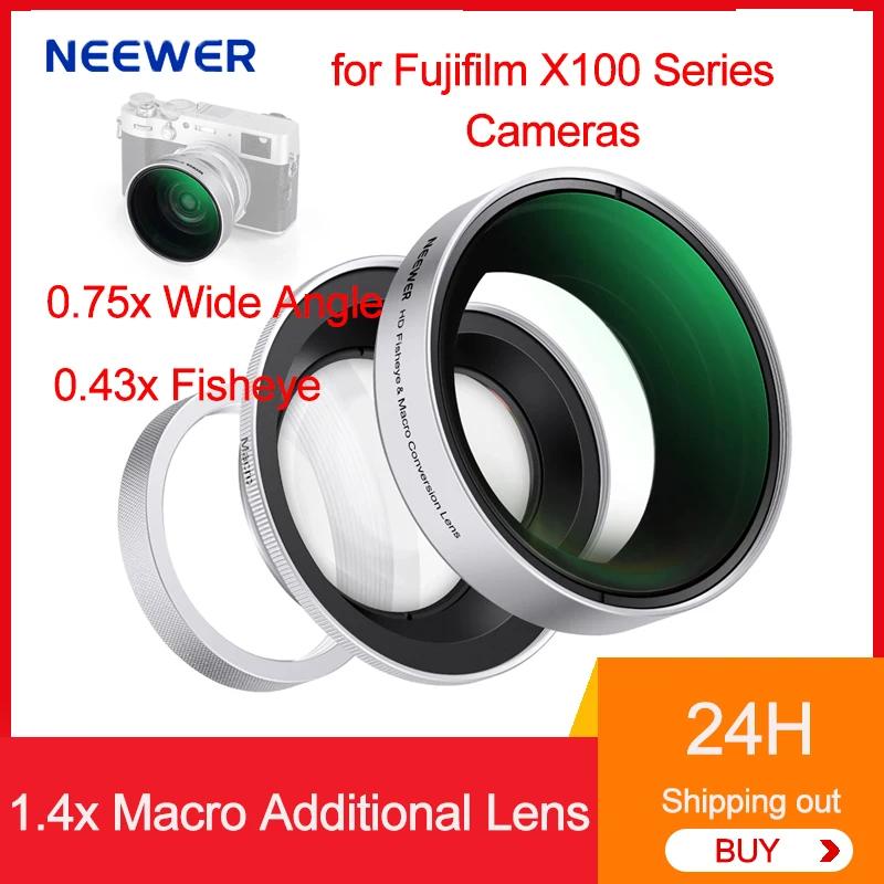 NEEWER Fujifilm X100 X100S X100F X100T X100V VI ߰ ī޶ , 49mm, 0.75x , 0.43x, 1.4x ũ